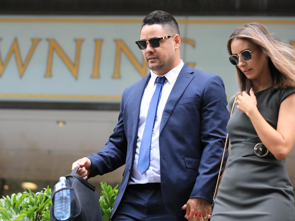 Former NRL superstar Jarryd Hayne is standing trial in the District Court for the alleged sexual assault of a then 26-year-old woman. Picture: NCA NewsWire / Christian Gilles