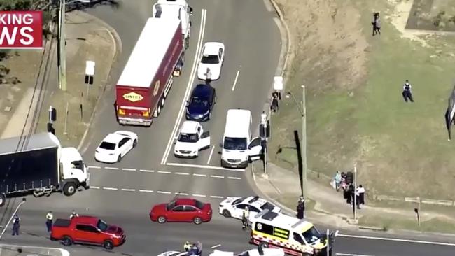 A child has been killed in Western Sydney after being hit by a truck at the intersection of Richmond Road and Boomerang Place in Cambridge Gardens. Credit: 7News