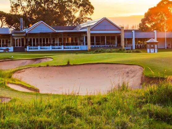 The view of the clubhouse on the 18th hole at Kooyonga Golf Club. Picture supplied