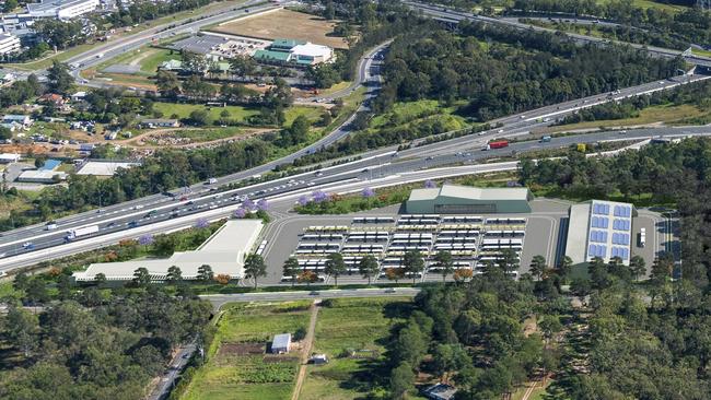 Artist’s impression of the Brisbane Metro fleet depot to be built at Rochedale.