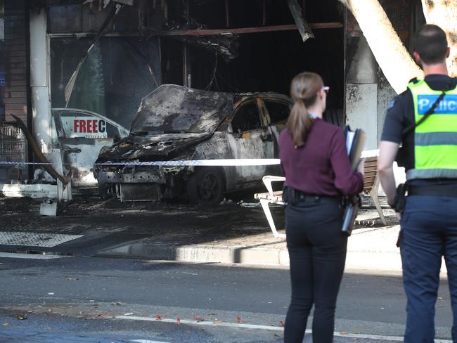 MELBOURNE, AUSTRALIA. NewsWire Photos. JANUARY 12, 2024. For the second time in two days a tobacco shop in Altona has been fire bombed. This time using a car to ram the front door.  Picture: NCA NewsWire/ David Crosling