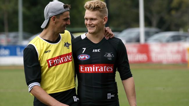 Collingwood midfielders Scott Pendlebury and Adam Treloar Picture: Wayne Ludbey