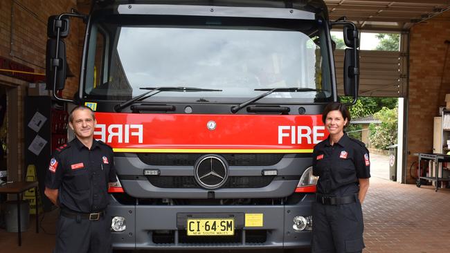 Alstonville Fire Station captain Jason Simpson and new firefighter Samantha Birkwood at Alstonville Fire Station. (Credit: Adam Daunt)