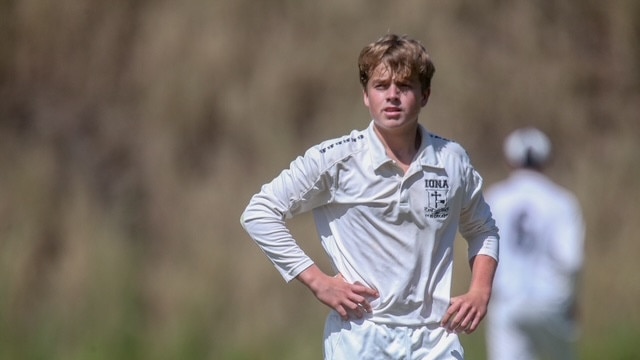 Luke Biddle - AIC First XI cricket between Iona and St Peters.