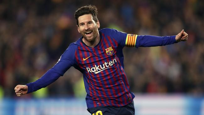 Barcelona forward Lionel Messi takes on Liverpool tomorrow morning