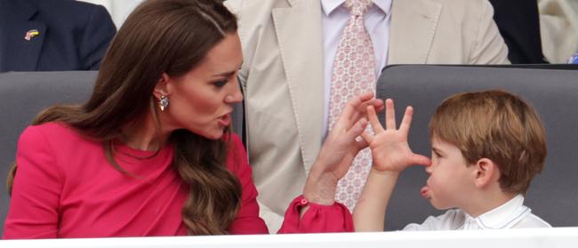 Prince Louis really chose to test Kate’s patience and composure with this performance. Picture: Chris Jackson/Getty Images