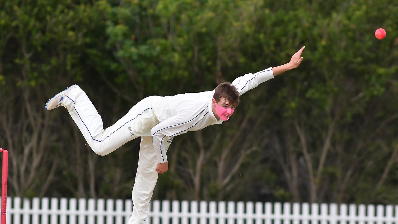 Churchie bowler Hamish McDonald. Picture: John Gass