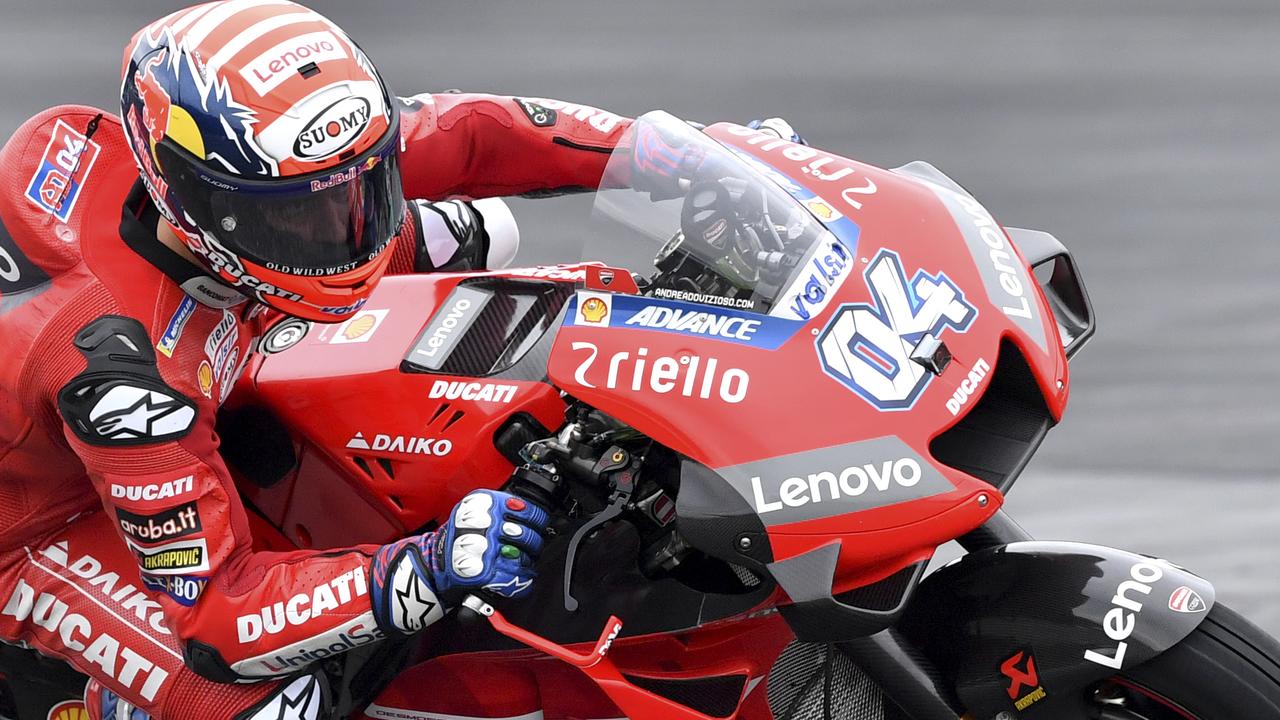 Andrea Dovizioso rides during the warm up at the Red Bull Ring on Sunday.