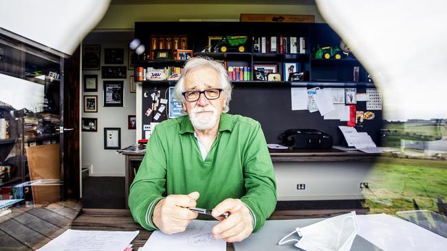 Neil Mitchell, broadcasting at home during a Covid lockdown in August 2020. Picture: Nicole Cleary