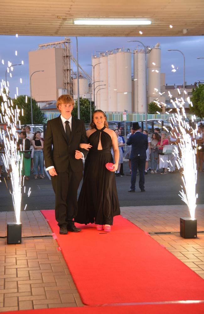 Toowoomba school formals. At the 2023 St Ursula's College formal is graduate Lilly Ranger with her partner Jack Schulz. Picture: Rhylea Millar