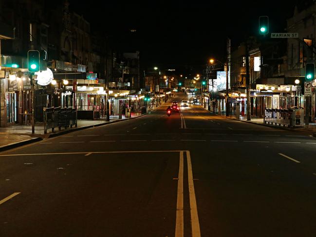 An empty Enmore Rd, Enmore. Picture: Adam Yip