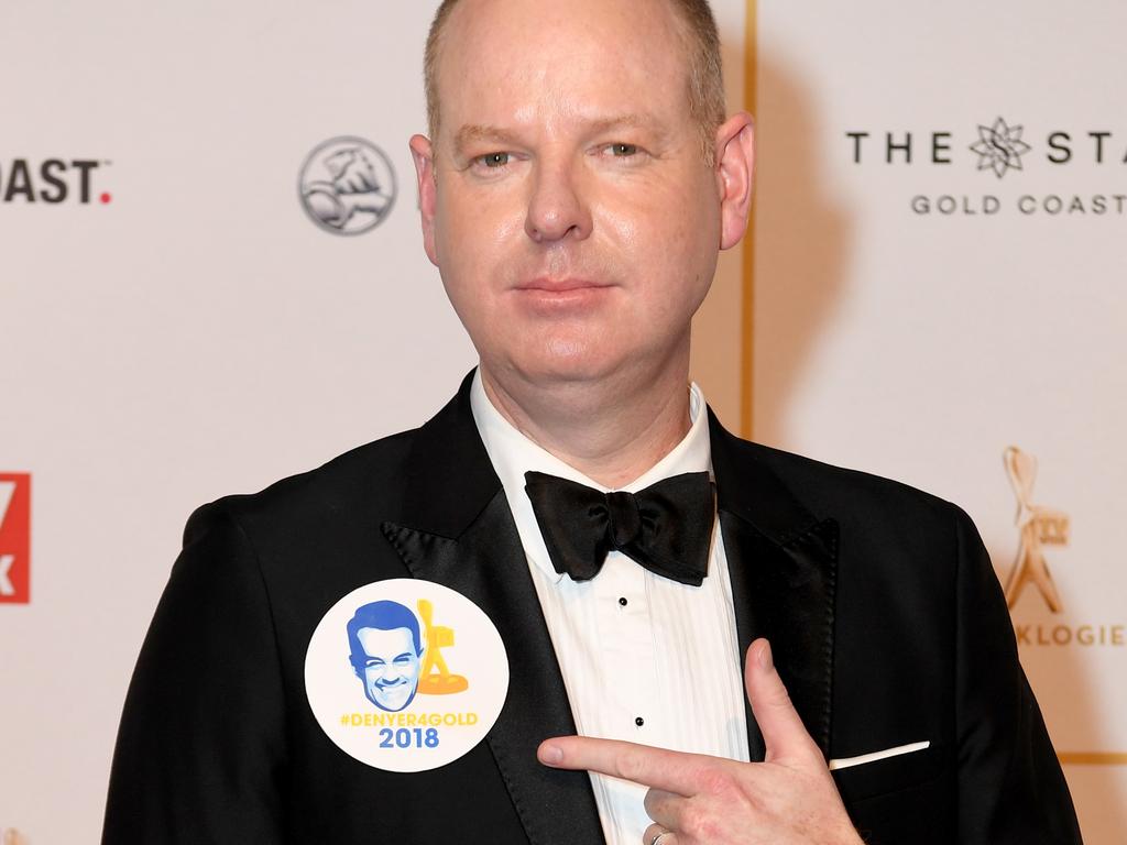 Tom Gleeson at last year’s Logies with his Grant Denyer campaign button.