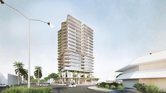 The Changfa tower on the corner of the Gold Coast Highway and Palm Beach Avenue at Palm Beach.