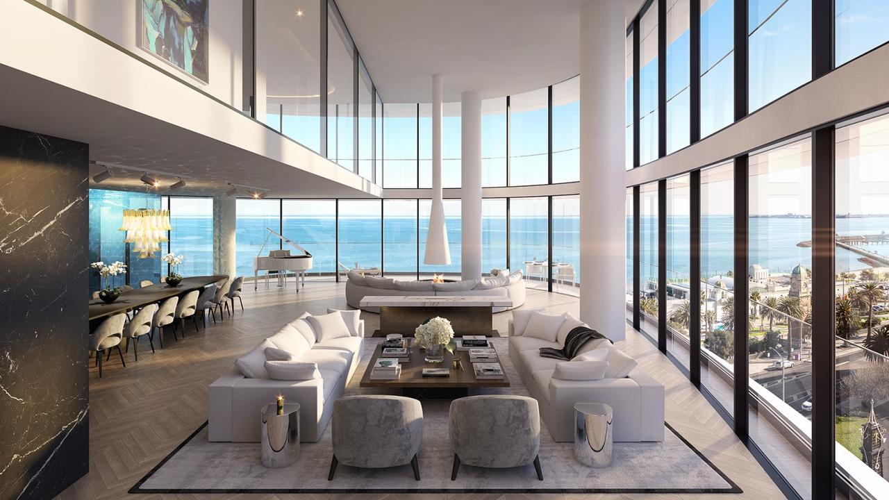 Plans for a St Kilda penthouse that’s sold off-market for about $30 million.