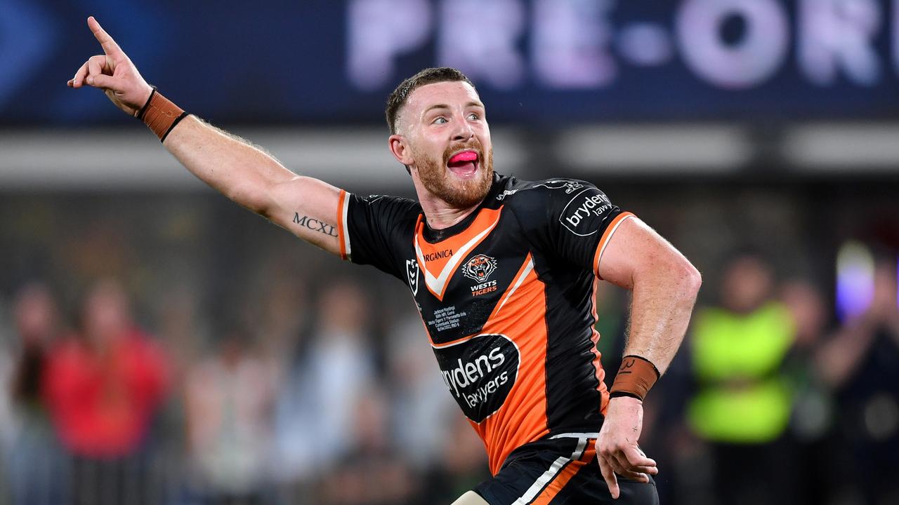 Jackson Hastings steered the Tigers to an upset win against the Eels on Easter Monday. Picture: NRL Photos/Gregg Porteous