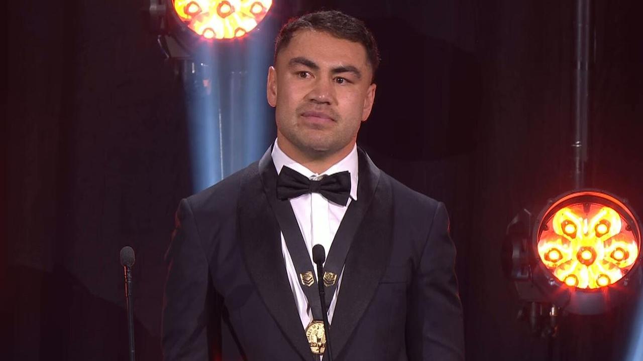 Jahrome Hughes during Dally M speech