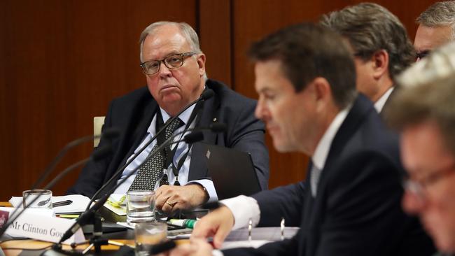 NSW Building Commissioner David Chandler (left) at the budget estimates hearing last week. Picture: Richard Dobson