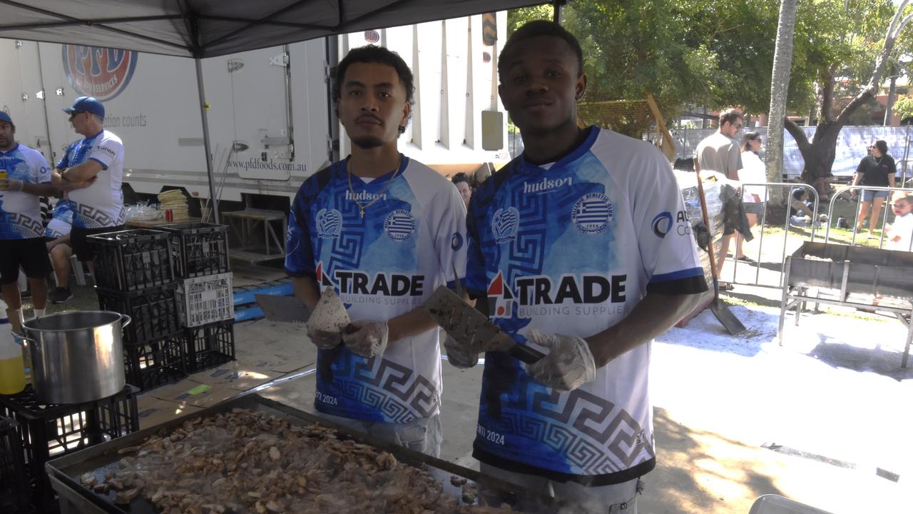 Christiano Da Costa and Foundi Gbekou at Darwin's 2024 Greek GLENTI festival.