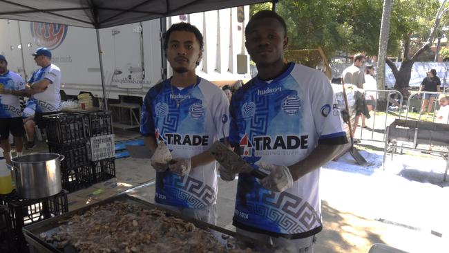Christiano Da Costa and Foundi Gbekou at Darwin's 2024 Greek GLENTI festival.