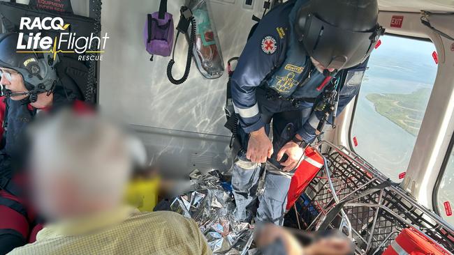 The men, aged in their 70s, were about four nautical miles (7.5km) east of the popular camping and 4WD spot south of Rainbow Beach, when the wave struck.