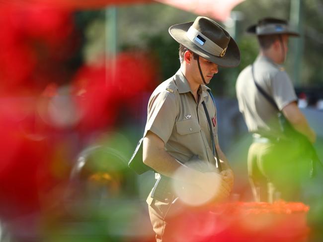Anzac Day service 2024 at Cotton Tree on the Sunshine Coast. Picture Lachie Millard