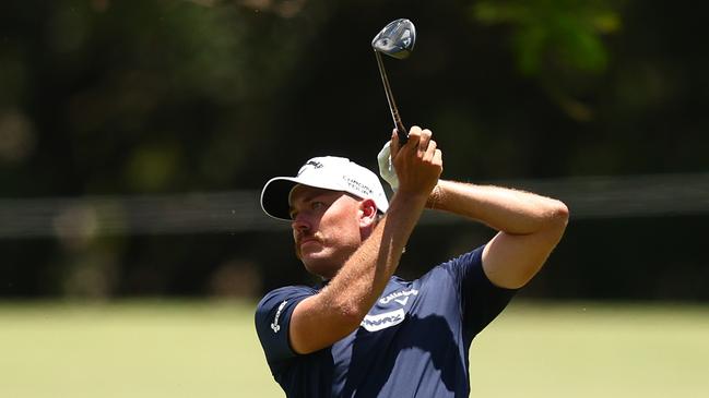 BRISBANE, AUSTRALIA - NOVEMBER 24: Anthony Quayle of Australia plays his second shot on the 15th hole on day four of the BMW Australian PGA Championship 2025 at Royal Queensland Golf Club on November 24, 2024 in Brisbane, Australia. (Photo by Chris Hyde/Getty Images)