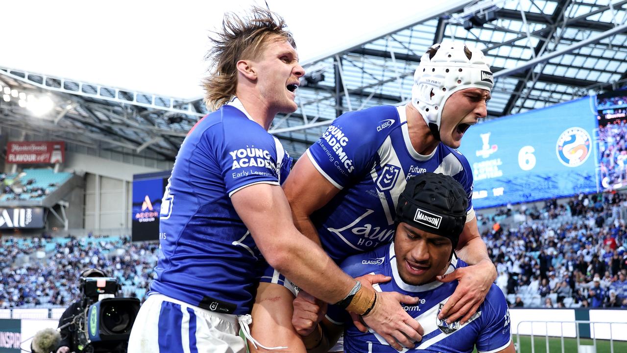 Stephen Crichton led the Bulldogs to a famous win over the Eels earlier this month. Picture: Brendon Thorne/Getty Images