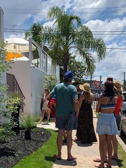 People line up to get a seat at the Harbord Hotel in Freshwater, following its revamp. Picture: Madelaine Wong