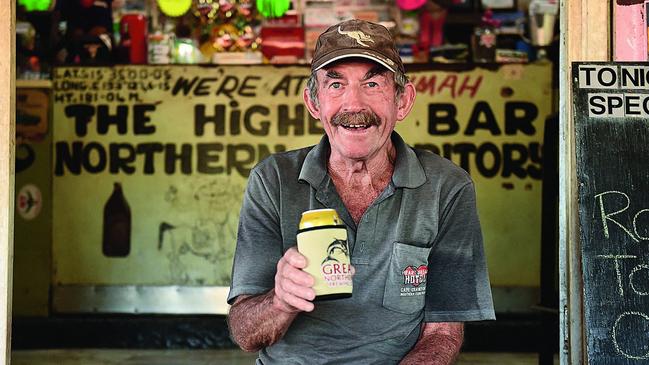 Paddy Moriarty in front of the Larrimah Hotel. Picture: Helen Orr