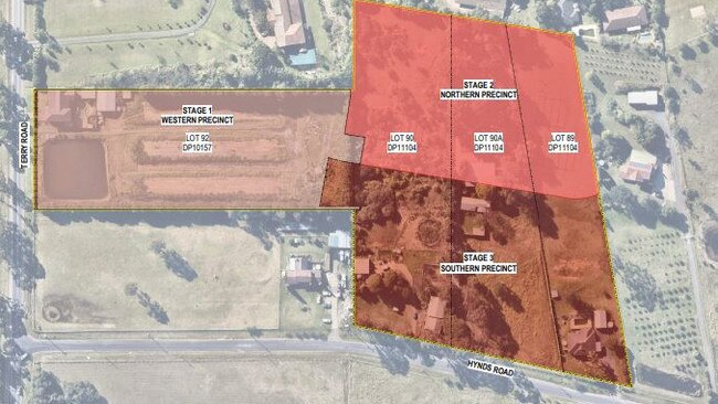 If approved, the development will stretch across these three lots of lands.