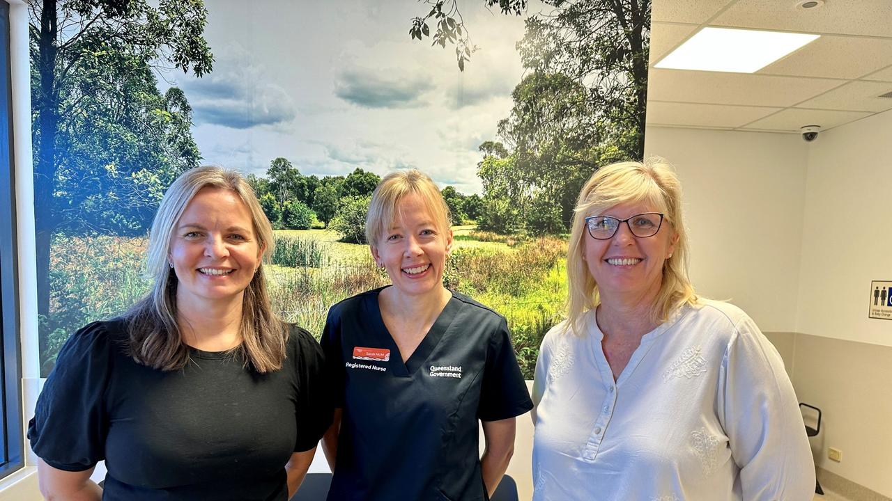 Nursing coordinators and support workers at Gympie emergency department. L-R: Samantha Ward, Sarah Cochrane, Schloe Veale. Picture: provided.