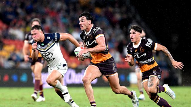 Herbie Farnworth has been blazing away at centre for the Broncos through the first month of competition. Picture: Getty