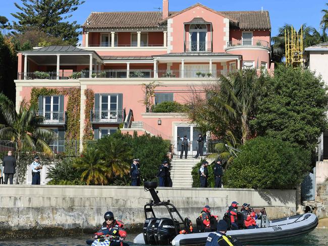 Police outside Mr Turnbull’s home.