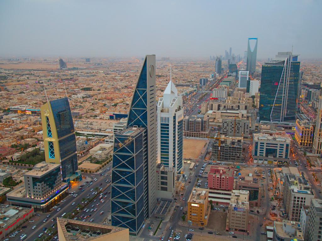 RIYADH - FEBRUARY 29: Aerial view of Riyadh downtown on February 29, 2016 in Riyadh, Saudi Arabia.