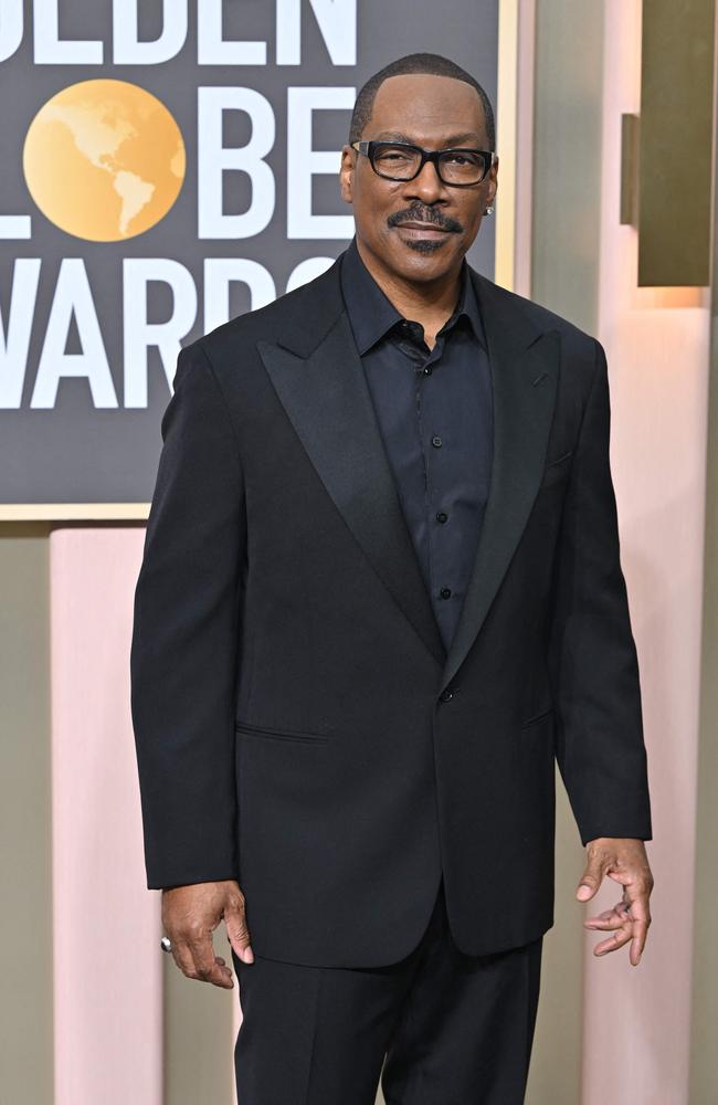 US actor Eddie Murphy walked the red carpet sans tie at the 80th annual Golden Globe Awards. Picture: AFP