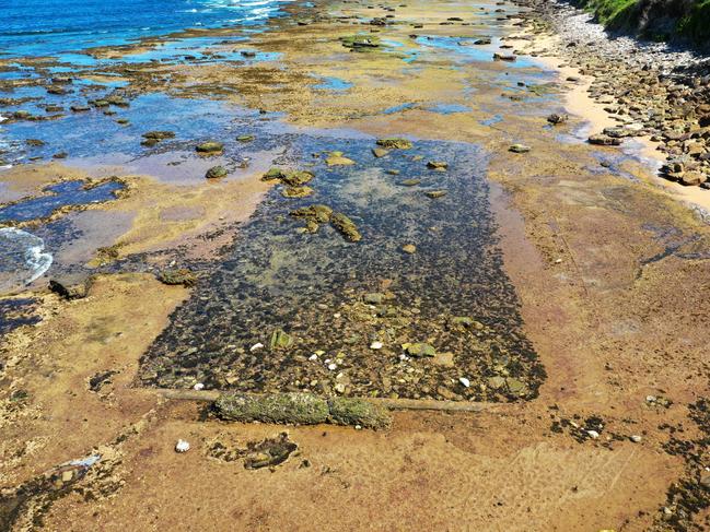 The remains of the second rock pool at Newport. Picture Manly Daily