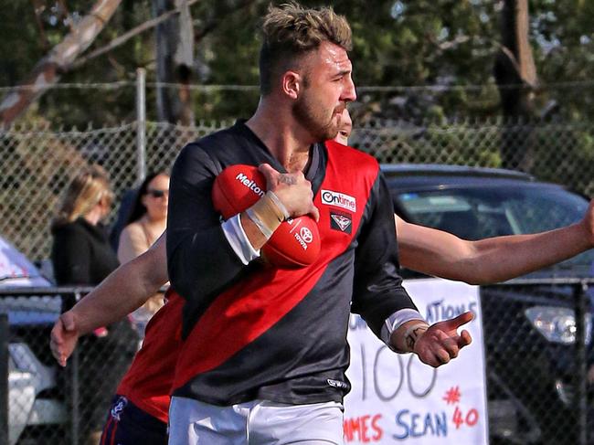 RDFL footy: Diggers Rest vs Riddell. Riddell's Dylan Tarczon. Picture: Aaron Cook