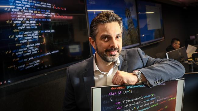 The University of Adelaide’s Jeremy Glaros in the Thinclab business incubator. AAP Image/Russell Millard