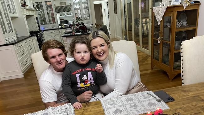 Nick and Emily feel relieved after learning about Lyla’s diagnosis. Photo: Supplied.