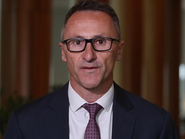 Greens Leader Senator Richard Di Natale speaking at a press conference, Parliament House in Canberra. Picture Kym Smith