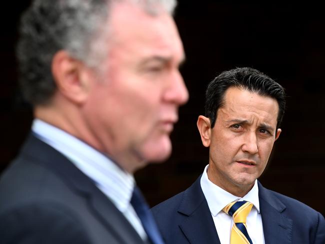 BRISBANE, AUSTRALIA - NewsWire Photos FEBRUARY 17, 2025:  Premier of Queensland David Crisafulli listens to Minister for Education John-Paul Langbroek at the schoolPremier of Queensland David Crisafulli and Minister for Education John-Paul Langbroek at Sunnybank State SchoolPicture: NewsWire / John Gass