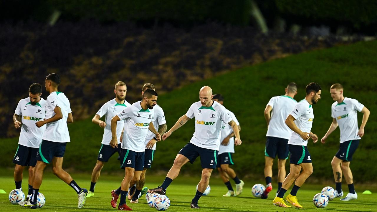 Les Socceroos participent à une séance d'entraînement à l'Aspire Academy de Doha.