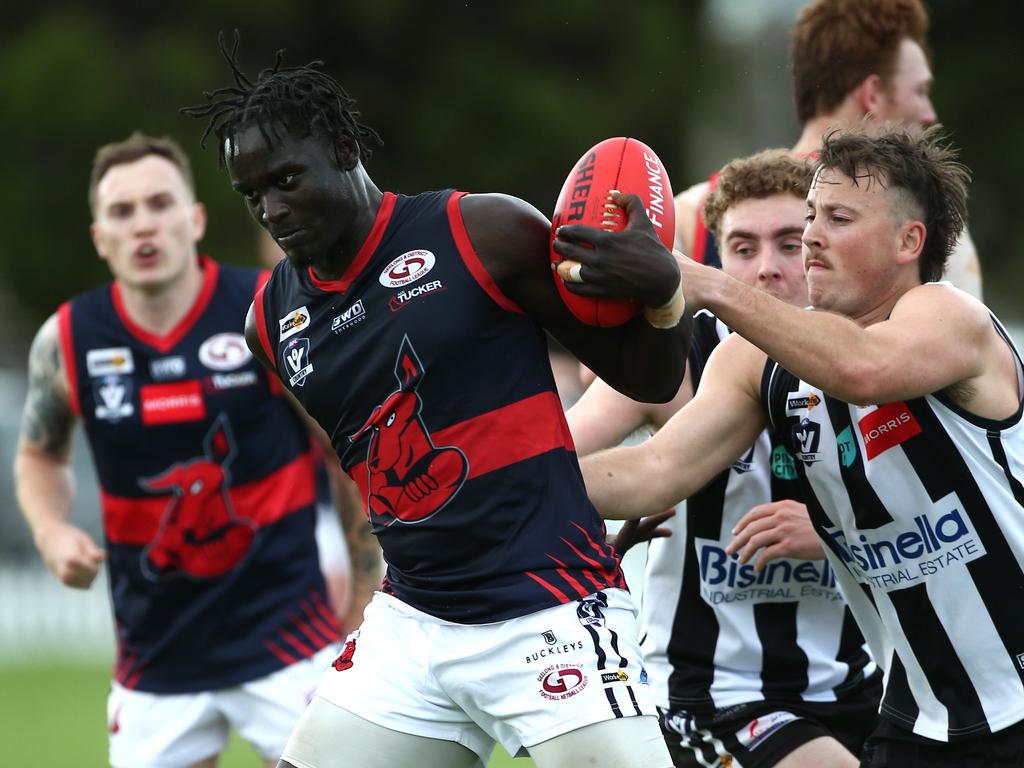 Ajang Kuol mun has attracted some interest since playing his first season of football in a decade last year. Picture: David Smith