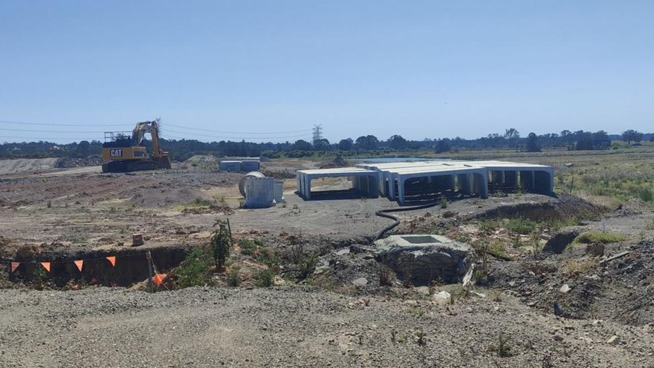 The unfinished subdivison site at the Clydesdale Estate in Marsden Park.