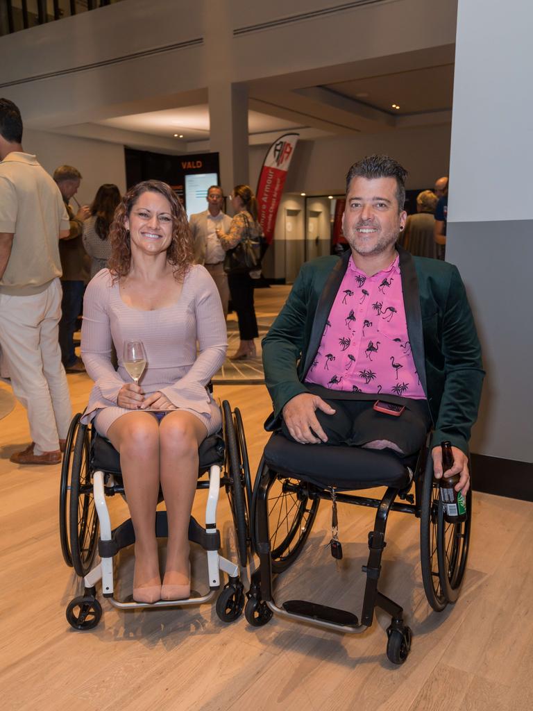 Natasha Price and Adam Sheppard at the Women in Sport Summit at QT Hotel Surfers Paradise. Picture: Steven Grevis.