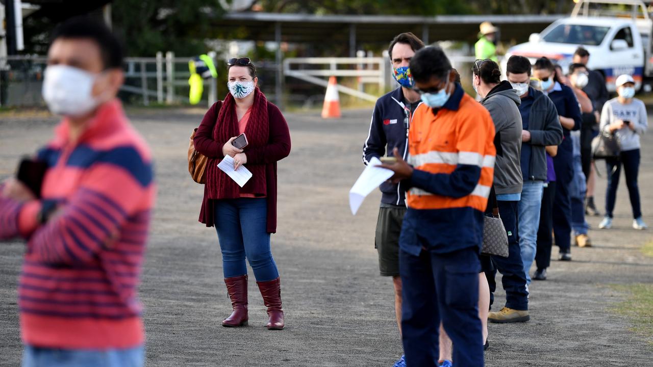 A vaccination centre at Rocklea Showgrounds. Picture: Dan Peled/NCA NewsWire