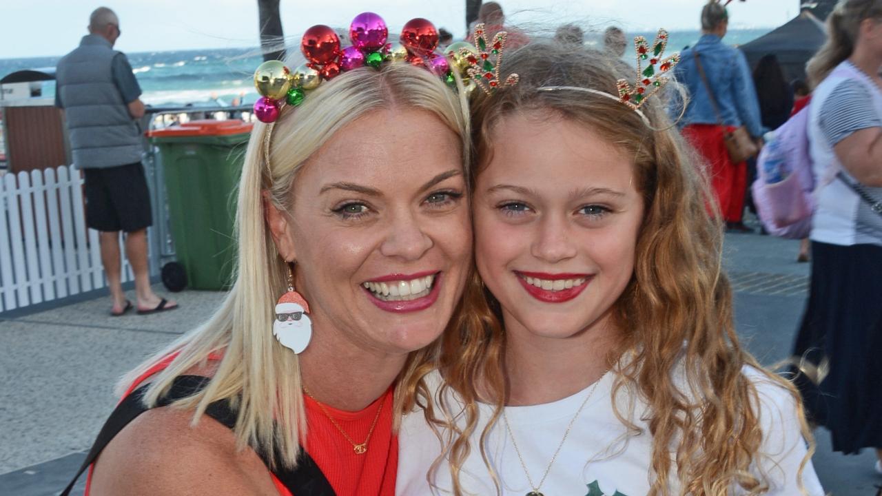 Beth and Lilly Bennett at Carols on the Beach, Surfers Paradise. Pic: Regina King