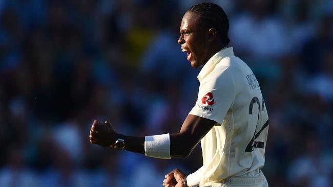 Jofra Archer takes another wicket. Picture: AFP