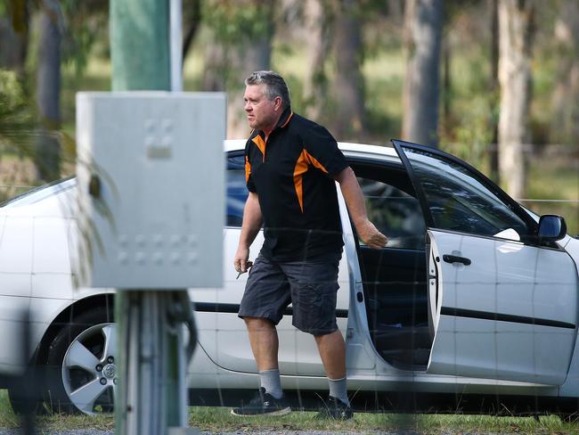 Rick Thorburn arrives back at the Chambers Flat house where he murdered Tiahleigh. Picture: Liam Kidston.