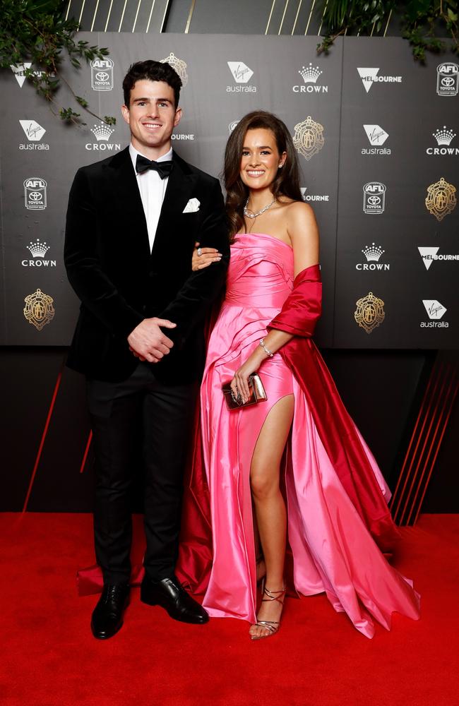 Andrew Brayshaw of the Dockers and Lizzie Stock. Picture Dylan Burns/AFL Photos via Getty Images